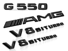 4pcs NEW G550 AMG V8 Biturbo Gloss Black Badge Emblem fits Mercedes Benz G 550 picture