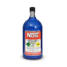 NOS 14710NOS, One Nitrous Oxide Bottle 2 lb Mini Hi-Flo Valve Aluminum Blue Pain picture
