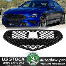 New Gloss Black Front Bumper Grille 2022-2025 Genesis G70 W/Sensor & Camera Hole picture