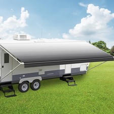 12-20' RV Awning Fabric Vinyl Replacement Heavy Duty for Camper Trailer 8' Width picture