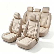AIZDLBB Car 5-Seat Covers Faux Leather Full Set For Cadillac SRX 2010-2016 Beige picture