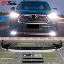ABS Black + Sliver Front Bumper Lip Body kits For Toyota Highlander 2022-2023 picture
