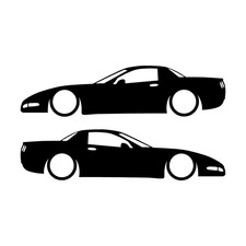 Set of 2 Lowered Car Decal Stickers For Chevrolet Corvette C5 Z06 Hardtop Coupe picture