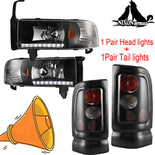 2 Pair Headlights Corner & Smoke Tail Lights For 94-02 Dodge Ram 1500 2500 3500  picture