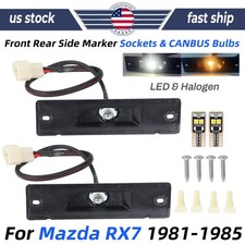 For 1981-1985 Mazda RX7 Left Right Side Marker Light Socket & Halogen LED Bulbs picture