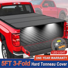 5FT 3-Fold Hard Tonneau Cover For 2015-2025 Chevy Colorado GMC Canyon Truck Bed picture