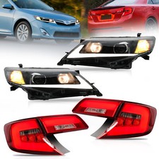 Headlights Fit 2012-2014 Toyota Camry VLAND LED & Rear Tail Lights Assembly Sets picture
