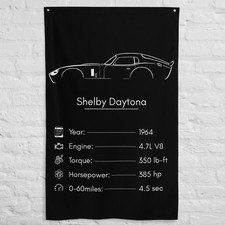 Shelby Daytona 1964 Car Silhouette Flag 3x5 ft Garage Banner Man Cave Wall Decor picture