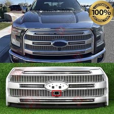 For 2015-2017 Ford F-150 F150 Platinum Brushed Satin / Black Front Bumper Grille picture