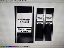 Hood And  Bedstripes . pkg Deal . Vinyl Bedstripes .  Custom Text .. Logo  picture