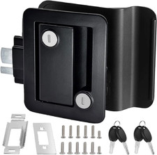 Black RV Paddle Entry Door Lock Latch Handle Deadbolt NEW Camper Cargo Trailer picture