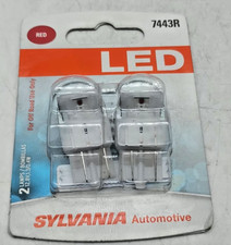 SYLVANIA 7443R Red LED Brake Tail Stop Light Bulbs 12.8V 2-Pack picture