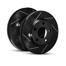 R1 15-19 Volkswagen Golf R Front Right Slotted Black Brake Rotor picture