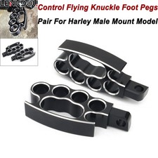 New Flying Knuckle Alloy Foot Pegs Male Mount Floorboard For Harley Touring Dyna picture