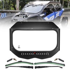 Front Full Glass Windshield w/ Sliding Vents for Can Am Maverick X3/ MAX 2017-26 picture