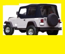 new 1988-1995 SOFT TOP FOR HALF DOORS BLACK for Jeep Wrangler YJ picture