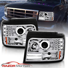 [LED Halo] 1992-1996 For Ford Bronco/F150/F250/F350 Projector Chrome Headlights picture