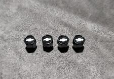 4pc BLACK HEX AIR VALVE STEM CAPS COVERS WHEEL TIRE FOR CHEVROLET CHEVY  picture