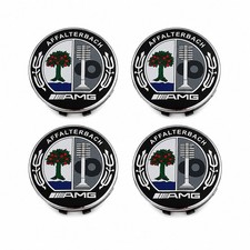 4 Wheel Center Caps AMG Affalterbach Emblem 75MM Mercedes Benz Rim picture