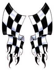 Waving Checkered Flag Stripe Kit Large Pair 48