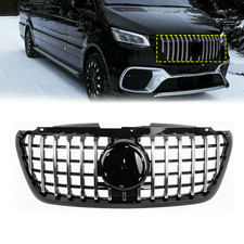 Chrome GT Style Grill Front Bumper Grille For Mercedes Sprinter W907 W910 2018+ picture