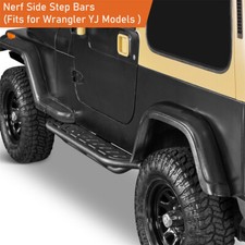 Fit 1987-1995 Jeep Wrangler YJ Steel Nerf Bars Side Steps Running Boards 2Pcs picture