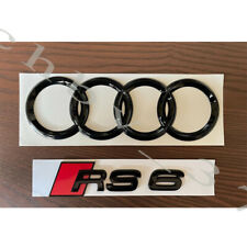 Audi RS6 Gloss Black Rear Set Boot Trunk Emblem Badge for Audi A6 RS6 picture