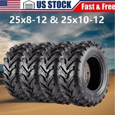 Set 4 ATV Tires 25x8-12 25x10-12 6 Ply Front & Rear All Terrain 25x8x12 25x10x12 picture