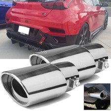 2XExhaust Pipe Tips For Hyundai Veloster Stainless Steel Tail Muffler 1.5to2.1