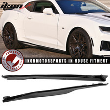 Fits 16-24 Chevrolet Camaro ZL1 Style Side Skirts Polypropylene Gloss Black picture
