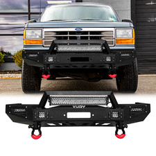 Vijay For 1991-1994 Ford Explorer Steel Front Bumper With Winch Plate&LED Lights picture
