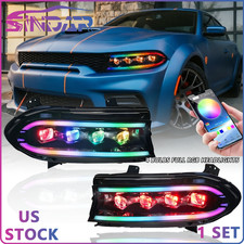 SINDAR LED Headlights For Dodge Charger 2015-2021 Facelift Full RGB 4 Bulbs picture