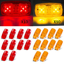 20x LED Trailer Marker Light Double Bullseye 10 Diodes Clearance Light Red/Amber picture