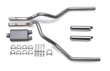 2009-2014 Dodge Ram Dual Exhaust Kit Performance 2-Chamber Muffler Chrome Tips picture