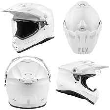 New Fly Racing Trekker Solid White DOT ECE Motorcycle Helmet All Sizes picture