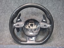 15-16 AUDI S3 8VS S-LINE SPORT FLAT BOTTOM LEATHER STEERING BLACK W PADDLES OEM picture