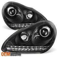 For 03-06 Porsche Cayenne 955 Xenon HID Model Black Projector DRL LED Headlights picture