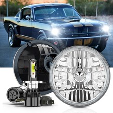 Pair Fit 1965 1966 -1973 Ford Mustang 7 Inch Round Led Headlights Hi/Lo Beam picture