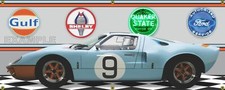 1966 Ford GT40 Gulf blue/Orange (154) Classic Garage Scene VINYL BANNER 13oz picture