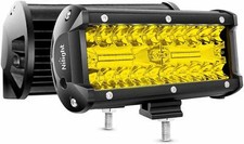 Nilight 2Pcs 6.5 Inch 120W Yellow Flood Spot Combo Triple Row Driving Lamp LED picture