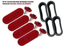 MAXXIMA Oval Red Thin Profile LED Warning 8 Selectable Patterns picture