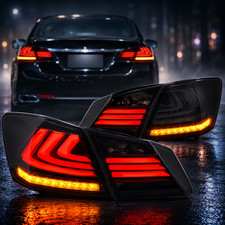 Tail Lights For 2013-2017 Honda Accord Smoked LED Sequential Startup Assembly picture