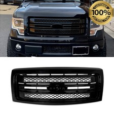 For 2009-2013 2014 Ford F-150 F150 Platinum Gloss Black Front Bumper Grille New picture