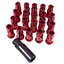 20x Racing M12 X 1.5 Red Cold Forged Steel Open End Light Weight Acorn Lug Nuts picture