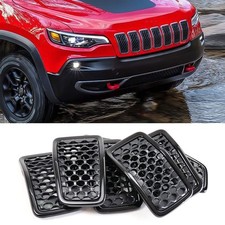 7pcs Front Hood Grille Insert For Jeep Cherokee 2019-2023 Trims Honeycomb Mesh picture