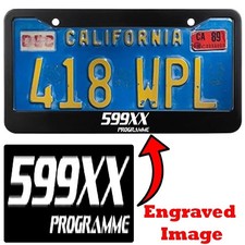Engraved Black License Plate Frame - Ferrari 599XX Programme Logo picture