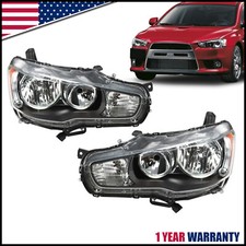 For 2008-2017 Mitsubishi Lancer EVO X Headlights Headlamps Halogen Left+Right picture