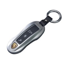 Zinc Alloy Key Fob Cover Carbon Fiber Laser For Porsche 911 Macan 718 picture