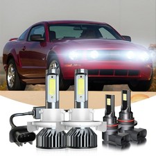 For Ford Mustang 2007-2012 6500K Combo LED Headlight Hi/Lo +Fog Light bulbs Kit picture