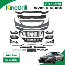 For 15-18 W205 C Class Upgrade to C63 AMG Style Front Bumper Kit W/ Camera Hole picture